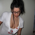 Hot Black Haired Girl with Glasses